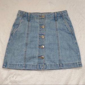 Button Down Denim Skirt